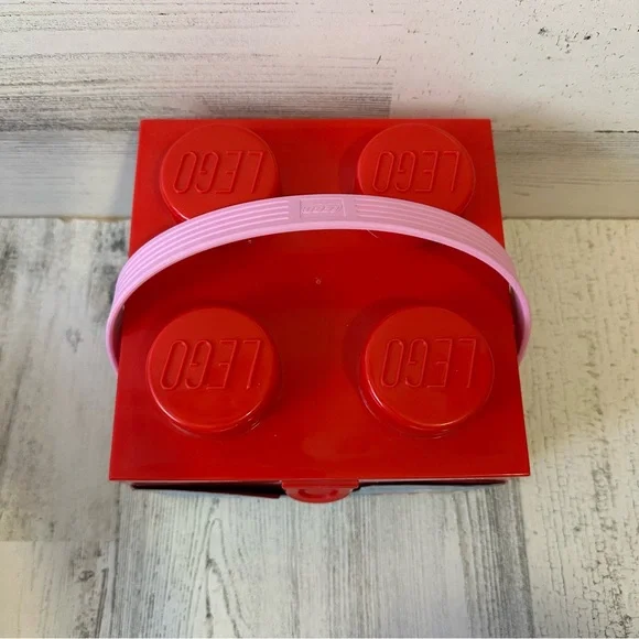 Lego X Target Red Brick Storage Box with Pink Handle Brand New Exclusive NEW - Picture 2 of 6